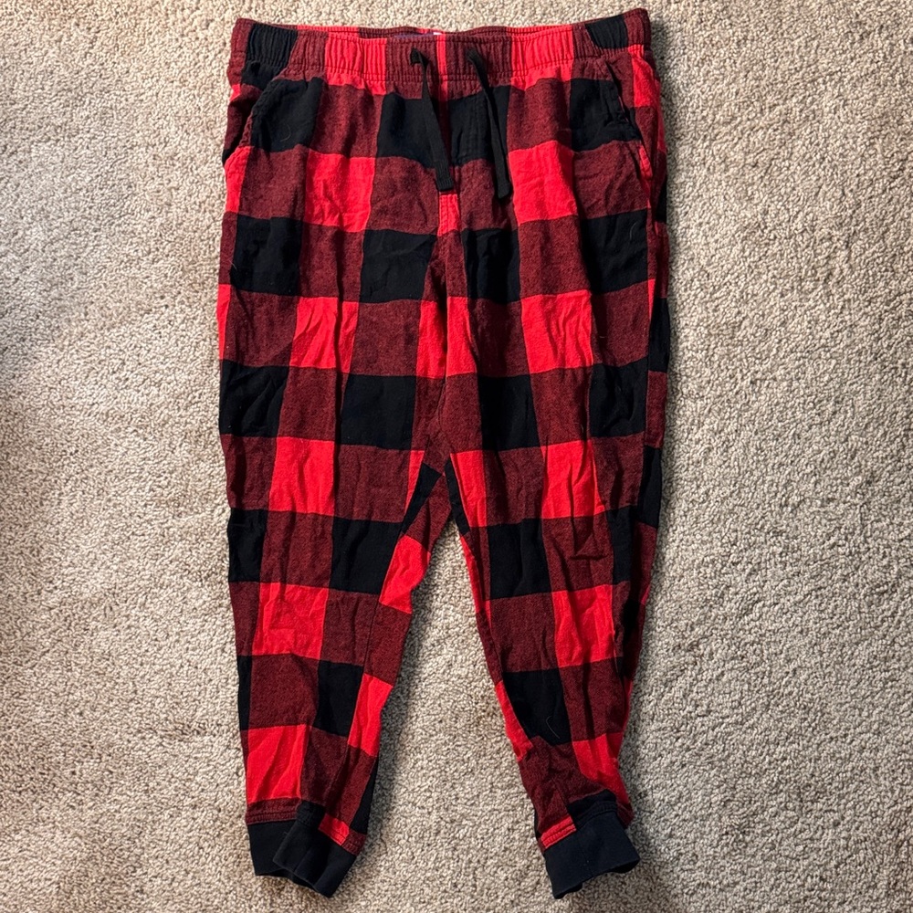 Old Navy Red and Black Plaid Joggers